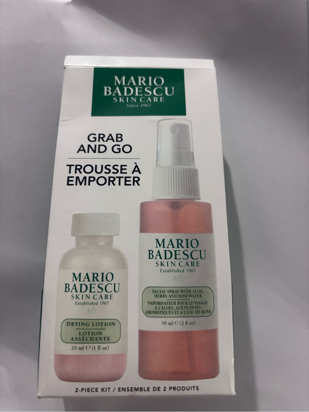 Mario Badescu Grab and Go Set - White & Pink